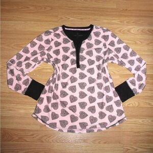 Heart Patterned Pajama Top